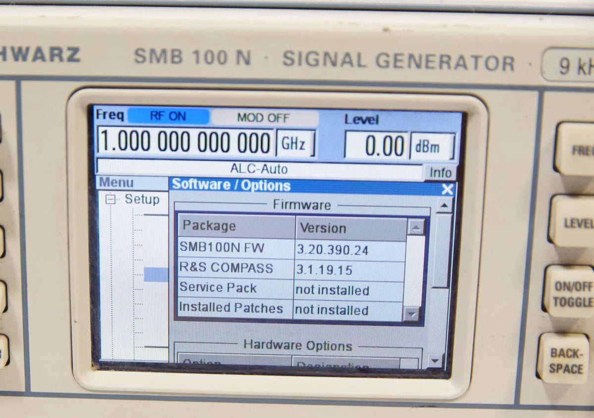 Rohde & Schwarz SMB 100 SMB100 N RF Signal Generator 9KHz-1.1GHz B101E K22