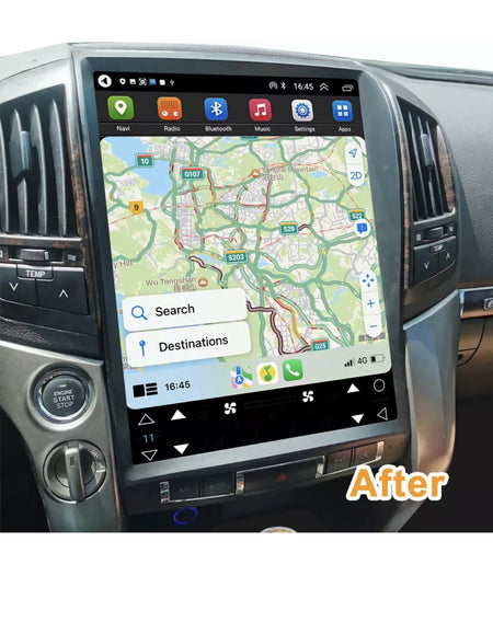 Android 14 Tesla Screen Car radio For Toyota Land Cruiser LC200 2008-2015 Player