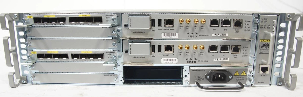 Cisco ASR-903 Router Chassis 903 Series w/ 2x A900-IMA8Z / 2x A900-RSP3C-400-S