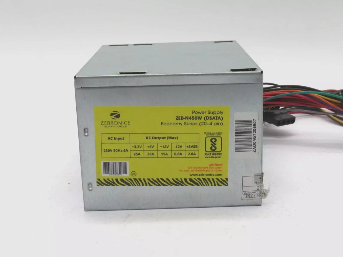 Zebronics ZEB-N450W (DSATA) Desktop Power Supply Economy Series 20+4 Pin 230 V