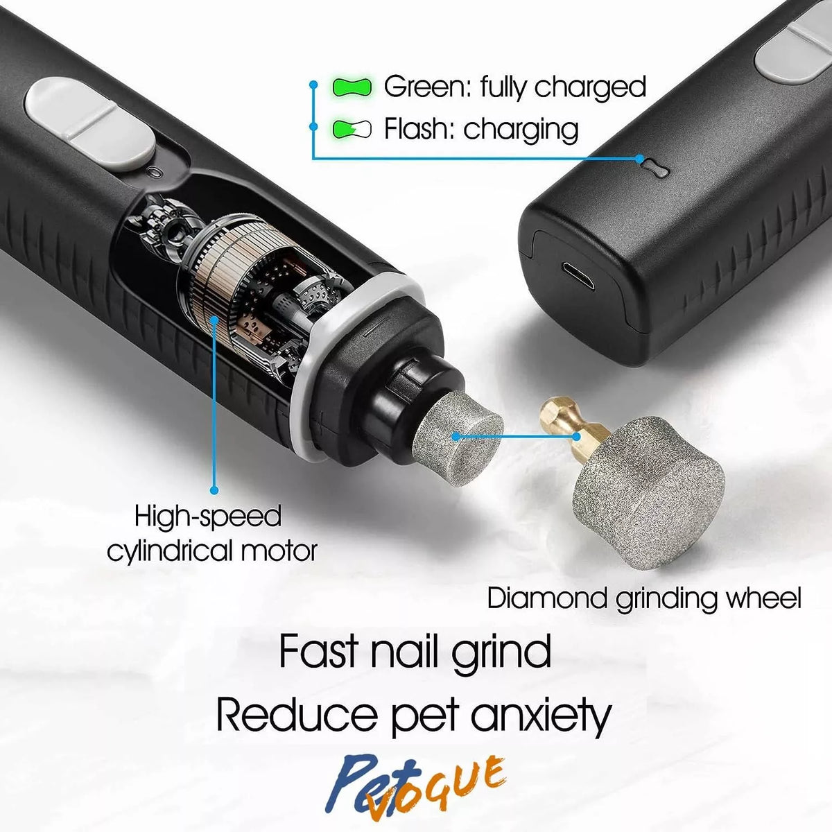 PetVogue Professional Electric Dog Nail Grinder & Trimmer