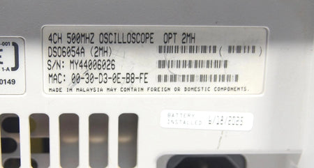 Agilent Keysight DSO6054A Oscilloscope 4-Channels 500MHz Option 2MH