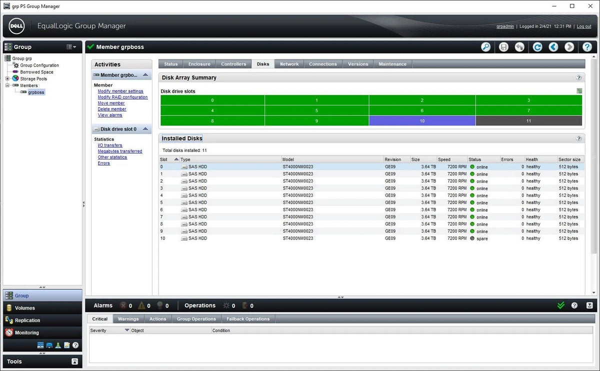 Dell Equallogic PS4100 ISCSI SAN Storage 11x 4TB 7.2K SAS 3.5" Hard Drives