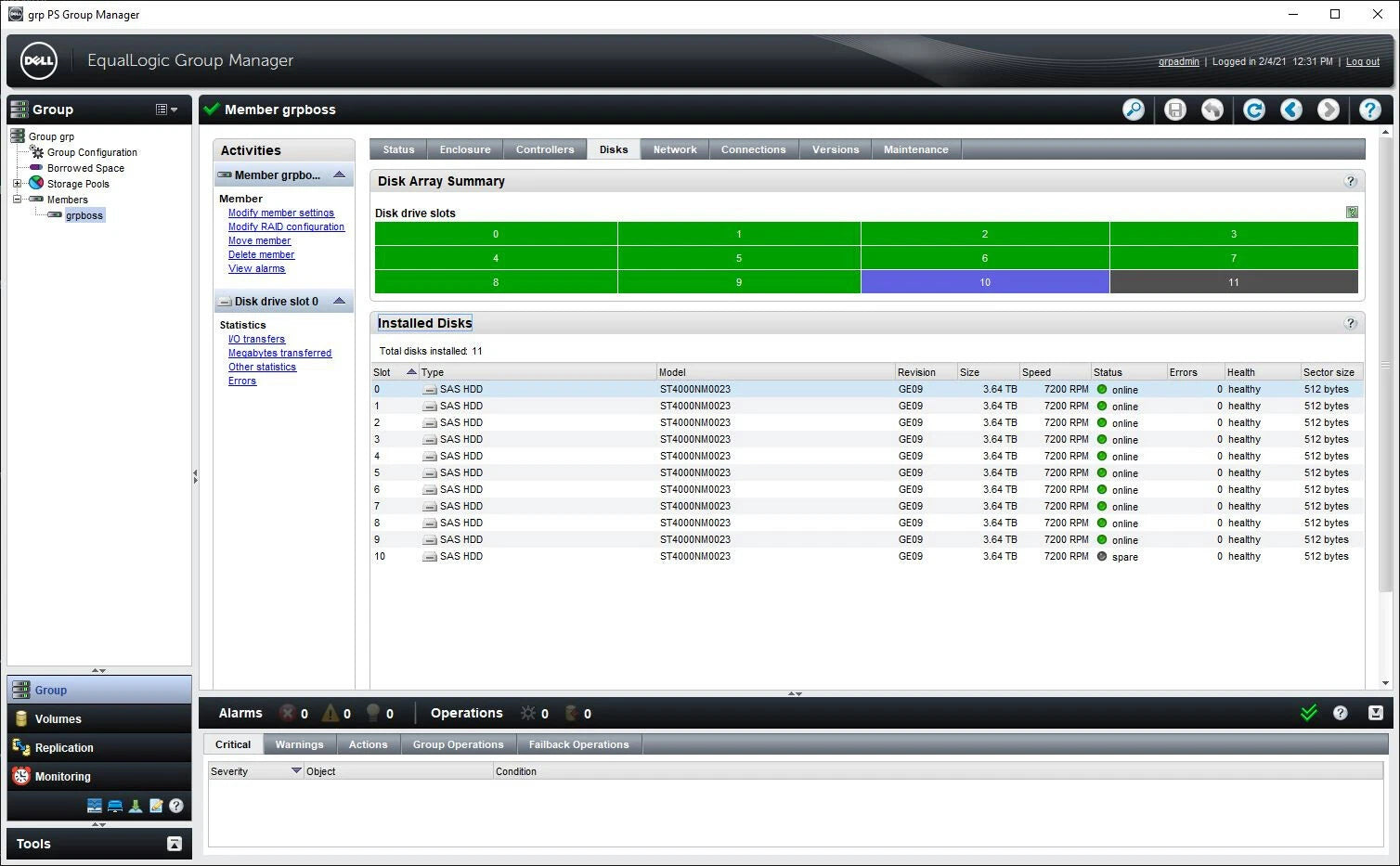 Dell Equallogic PS4100 ISCSI SAN Storage 11x 4TB 7.2K SAS 3.5" Hard Drives