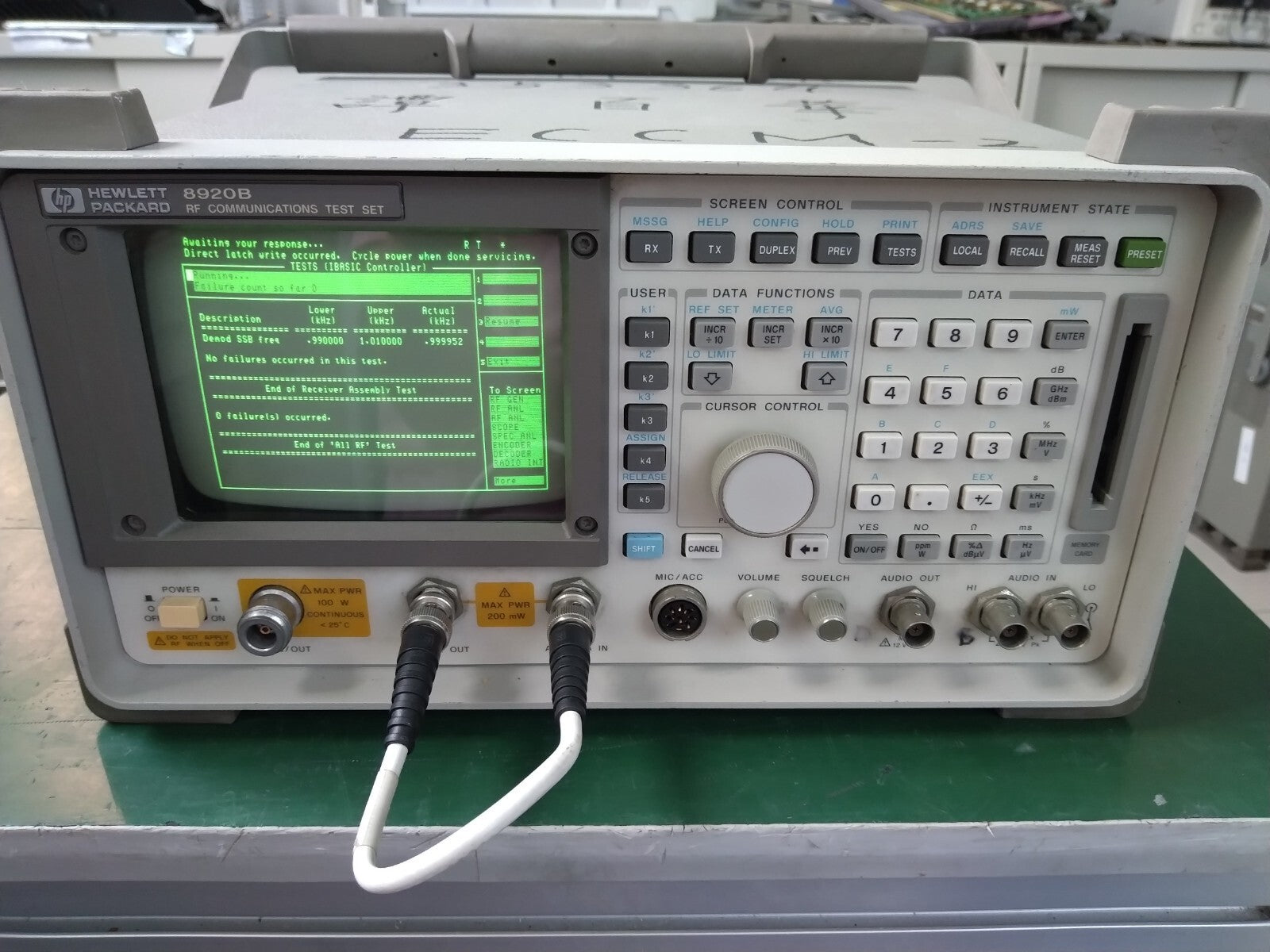 HP Agilent 8920B RF Communications Test Set w/ opt. 016, 102_US39064829 - XG eqpt
