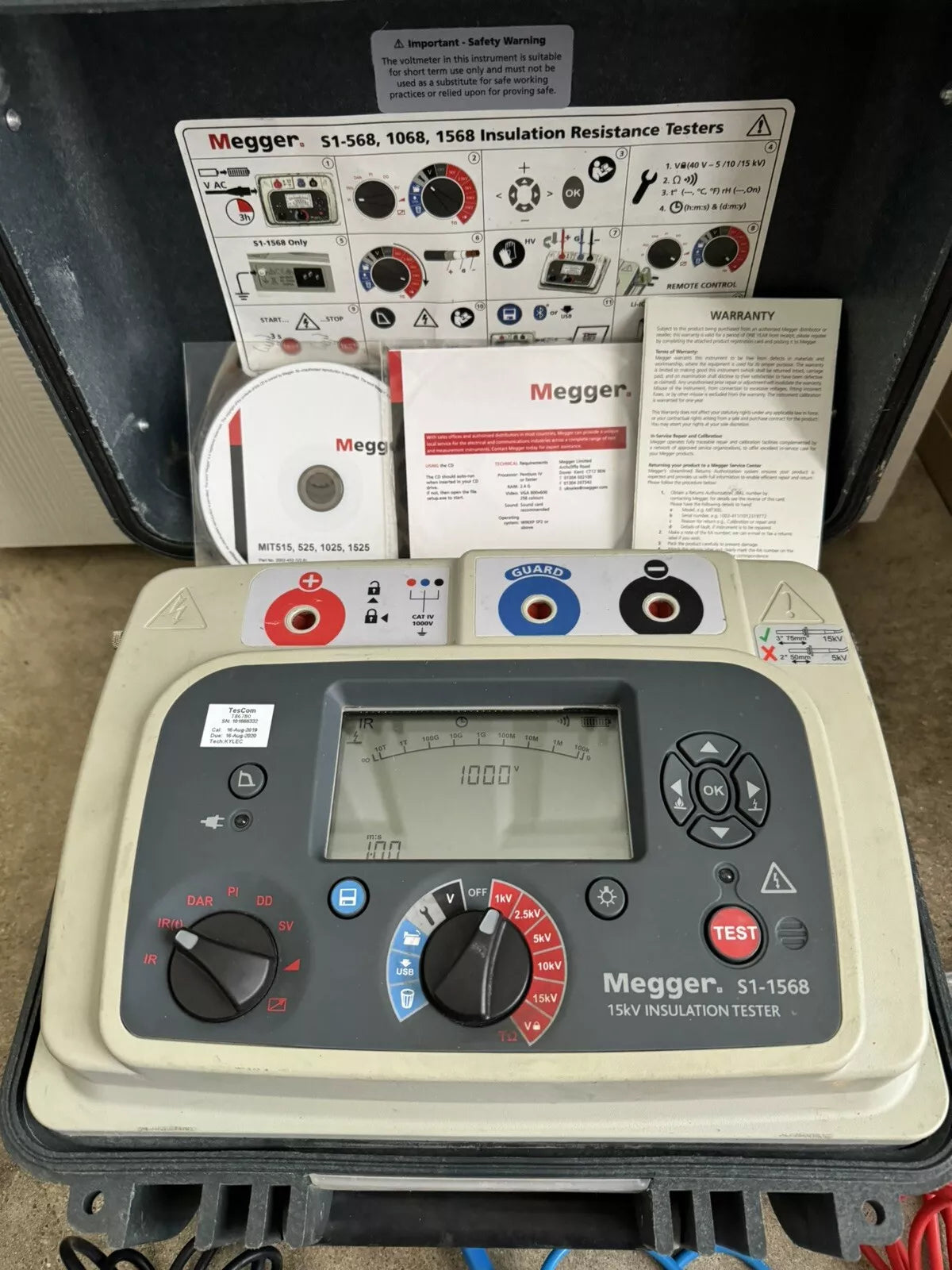 MEGGEE S1-1568 15KV Insulation Resistance Tester w/ Leads