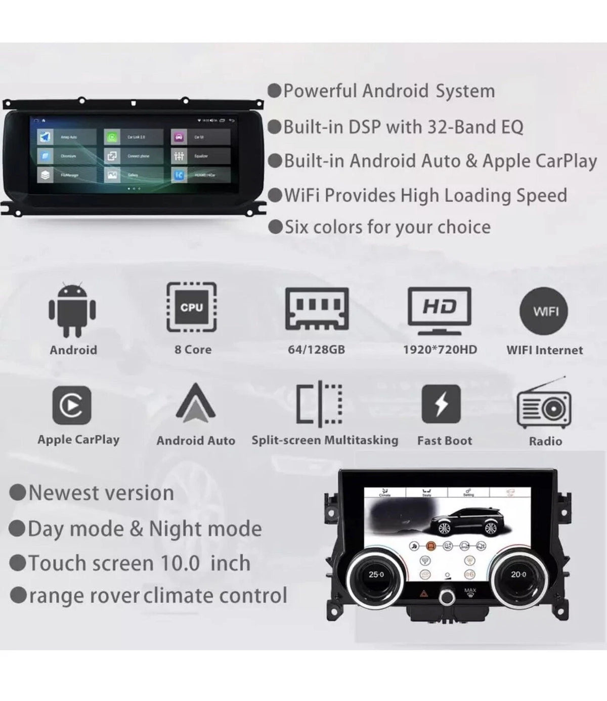 Für Range Rover Evoque L551 L538 2011-2019 10.25" Android Autoradio GPS CarPlay