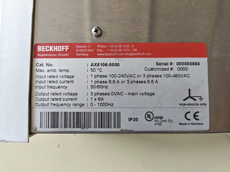 Beckhoff AX5106-0000 Embedded PC Module