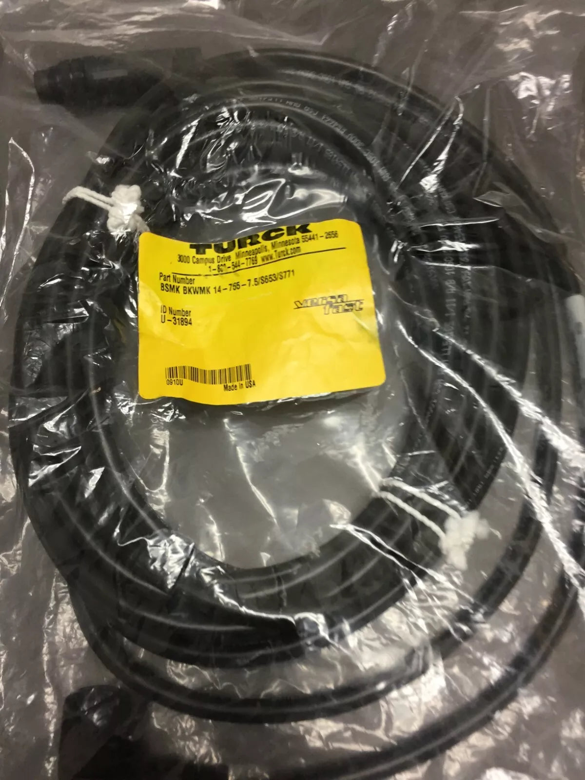 Turck BSMK BKWMK 14-755-7.5/S653/S771 M16 Molded Cordset