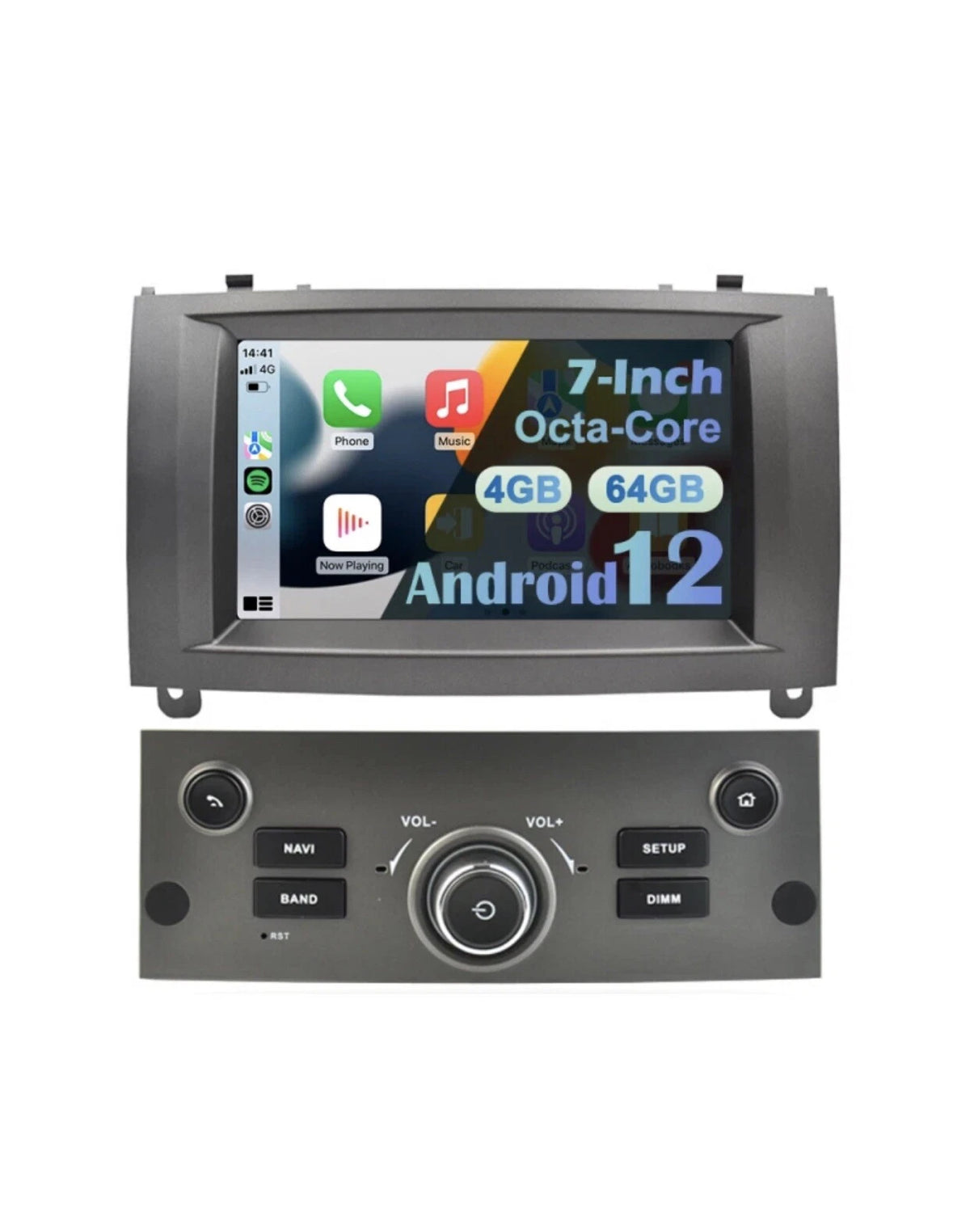 For Peugeot 407 2004-2011 Car Stereo Radio 8-Core Android 12 Carplay GPS 4G+64GB