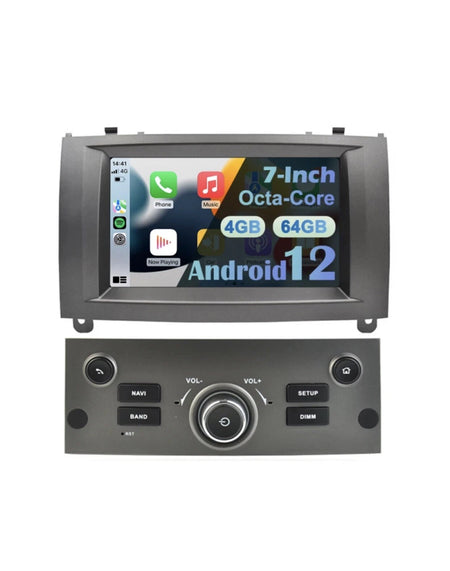 For Peugeot 407 2004-2011 Car Stereo Radio 8-Core Android 12 Carplay GPS 4G+64GB