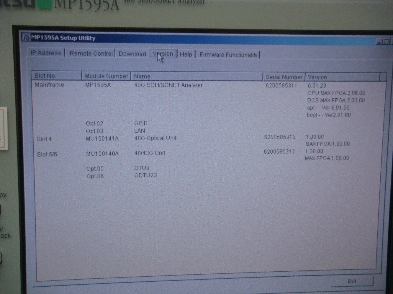 ANRITSU MP1595A /02/03 40Gbps SDH/SONET Analyzer