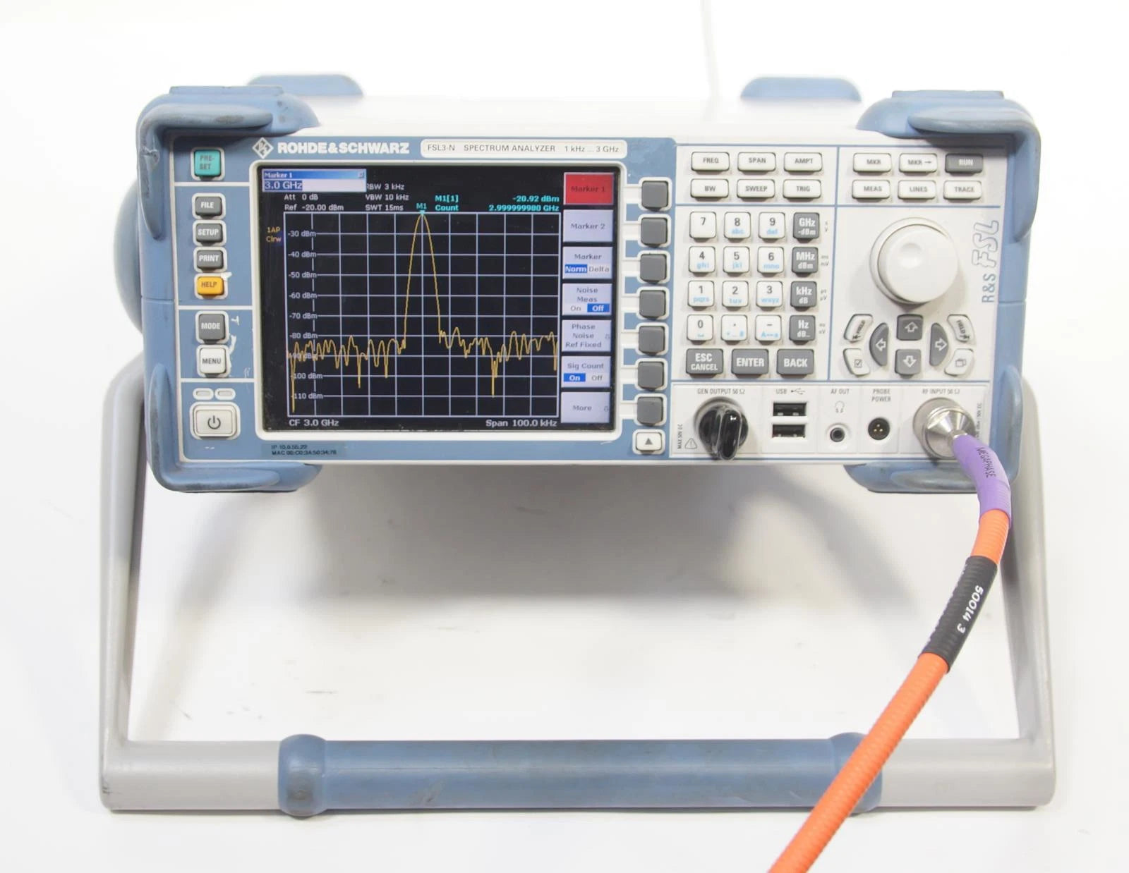 Rohde & Schwarz FSL3-N Spectrum Analyzer 9KHz to 3GHz OPT B4 B10 B7