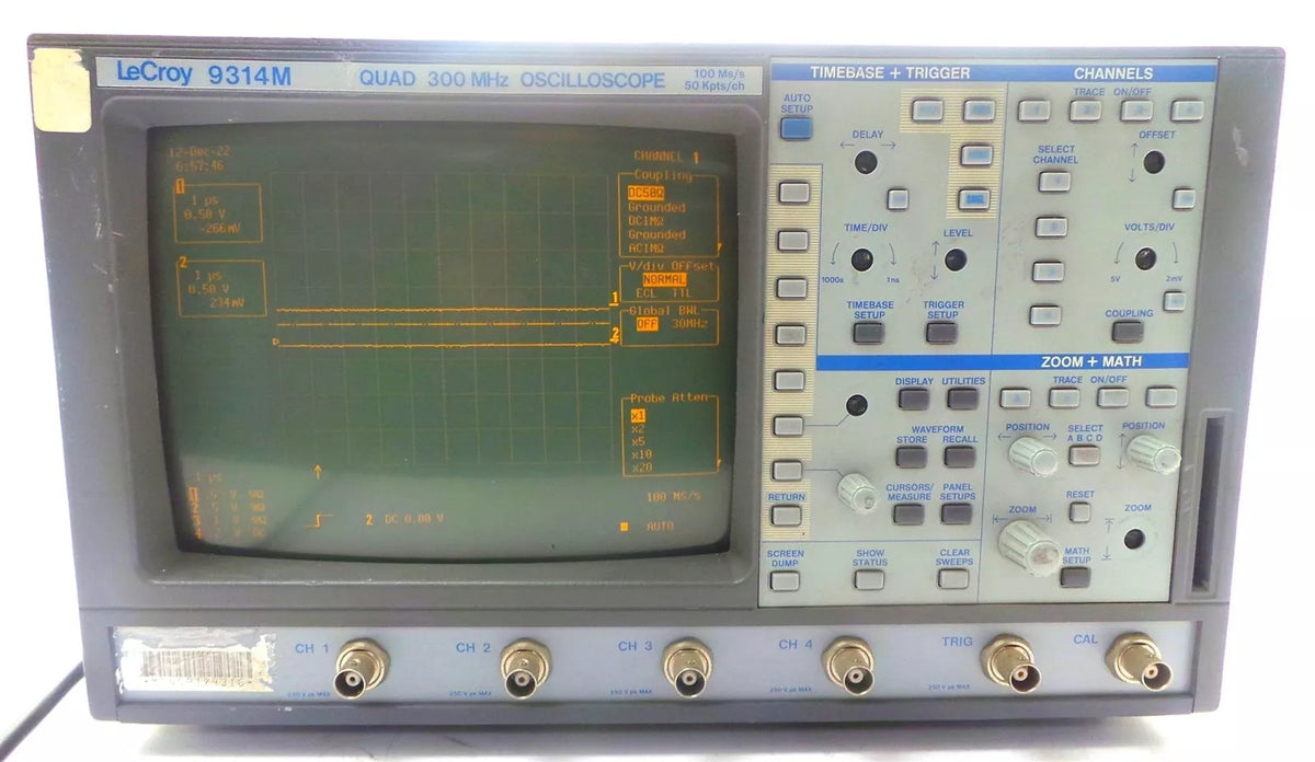 LeCroy 9314M Quad 300 MHz Oscilloscope 100Ms/s 50Kpts/ch
