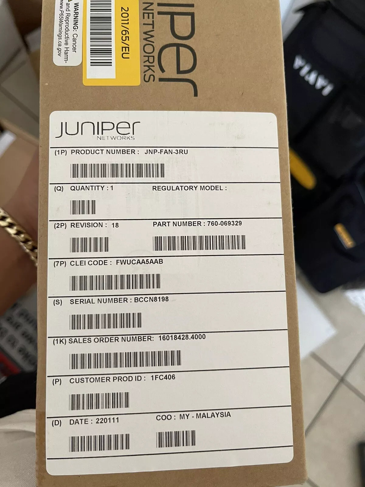 Juniper JNP-FAN-3RU Three-Rack-Unit Fan Module