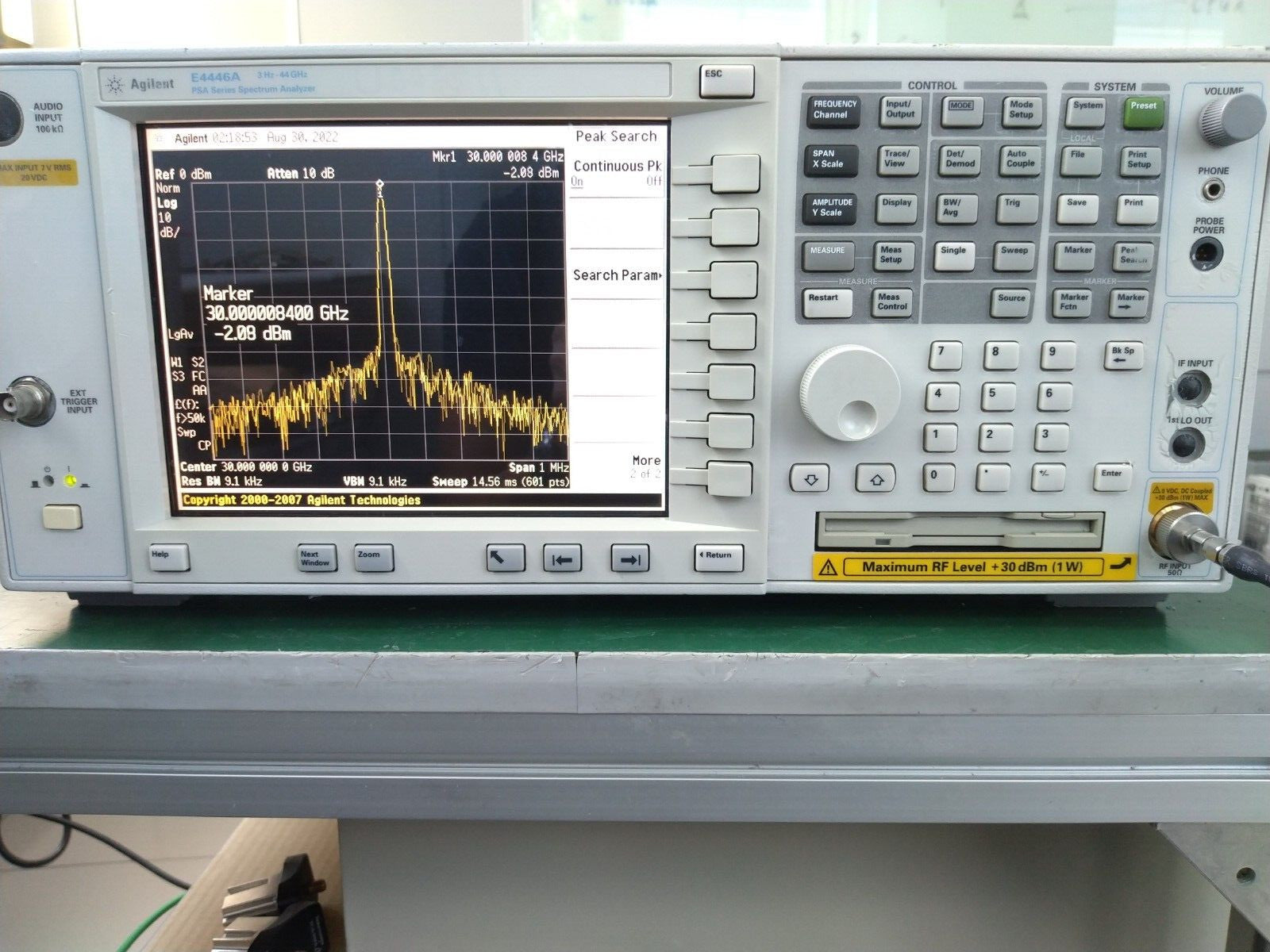 Agilent E4446A 3Hz-44GHz PSA Spectrum Analyzer w/ 1DS, 219 Noise figure _0457 - XG eqpt