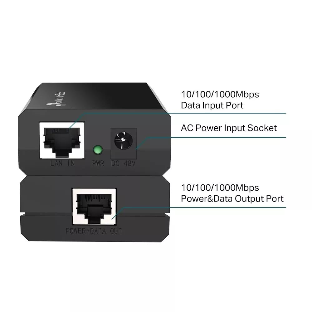 TP-Link TL-POE150S PoE Injector Adapter, IEEE 802.3af, Gigabit Ethernet