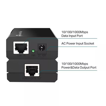 TP-Link TL-POE150S PoE Injector Adapter, IEEE 802.3af, Gigabit Ethernet