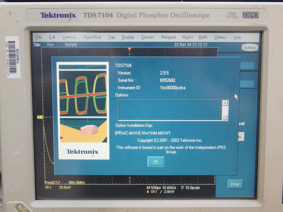 Tektronix TDS 7104 4Ch 1GHz 1GSa/s Digital Phosphor Oscilloscope AS-IS