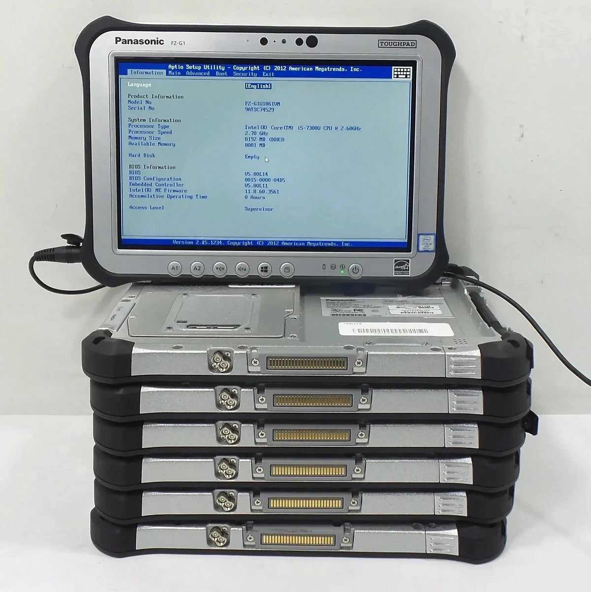 Lot of 7 Panasonic ToughPad FZ-G1 Core i5-7300U 2.6GHz 8GB No HDD