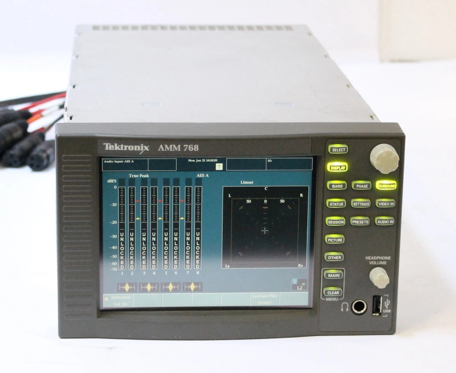 Tektronix AMM 768 Audio Multichannel Monitor w/ Options DS & AD