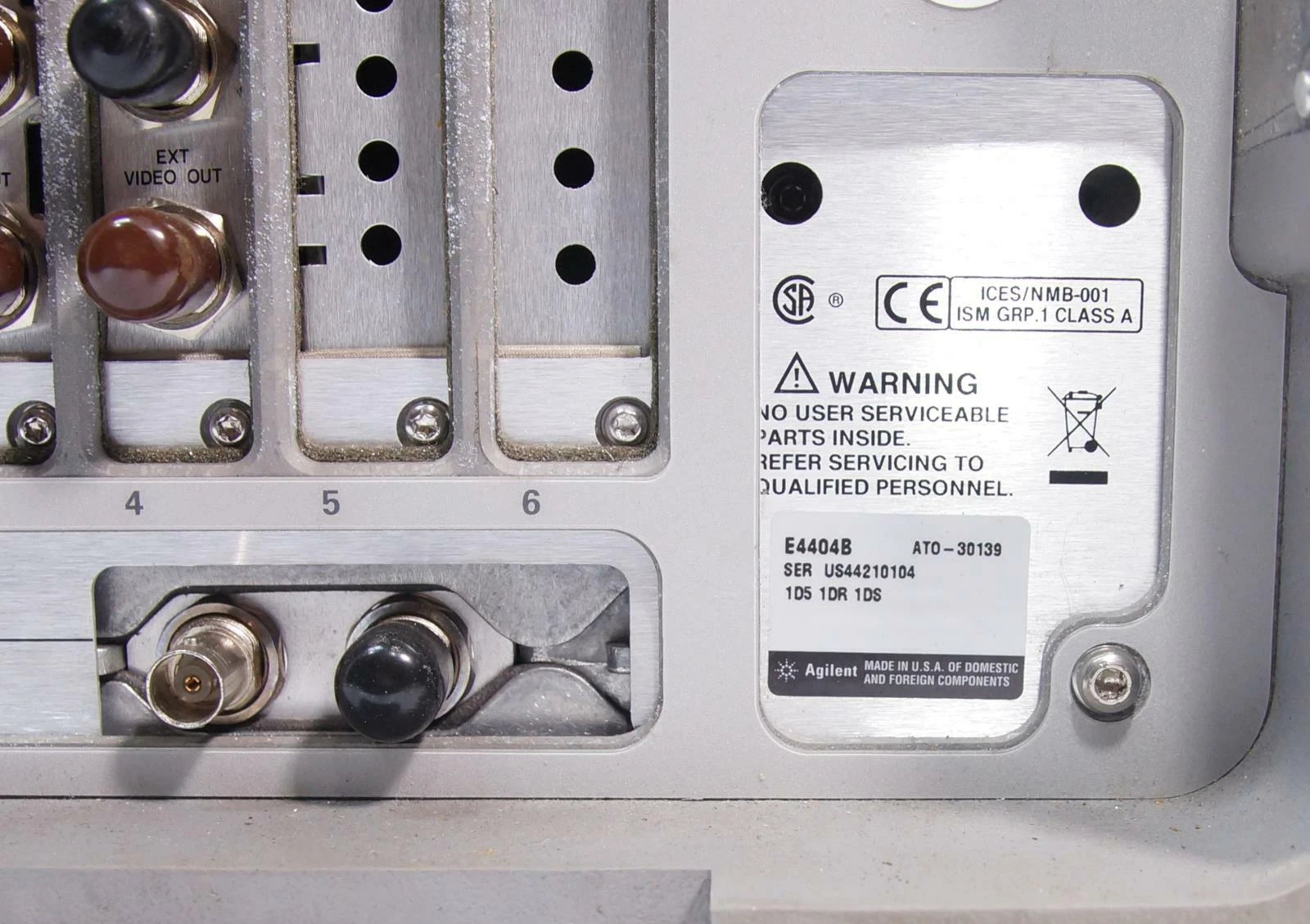 HP Agilent ESA E4404B 9kHz - 6.7GHz Spectrum Analyzer Options A4H BAA B72 AYX