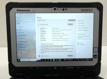 Panasonic Toughbook CF-20 Core i5-7Y57 1.2GHz 8GB 128GB SSD Win 10 Pro