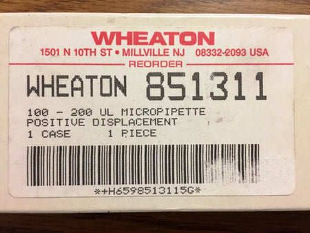 Wheaton 85131 100 to 200UL Micropipette Positive Displacement