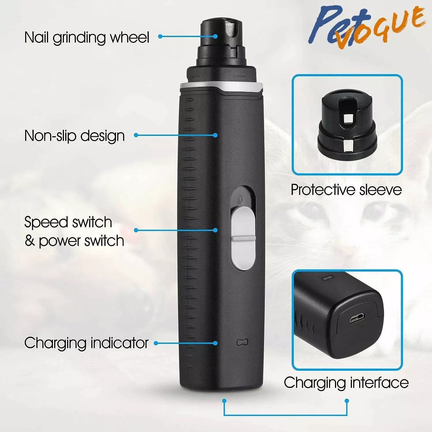 PetVogue Professional Electric Dog Nail Grinder & Trimmer
