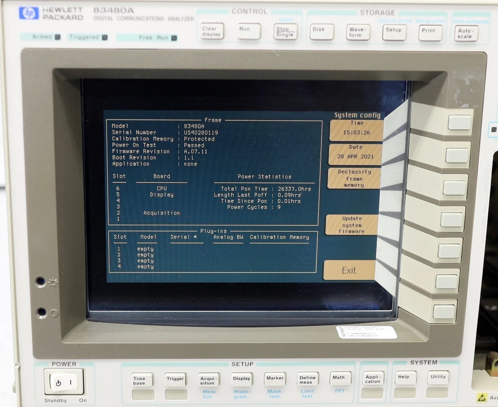 HP 83480A Digital Communication Analyzer Main Frame
