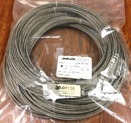 Jakob 20113-0480 Stainless Steel Wire Rope, 4mm Dia x 11,240mm Long
