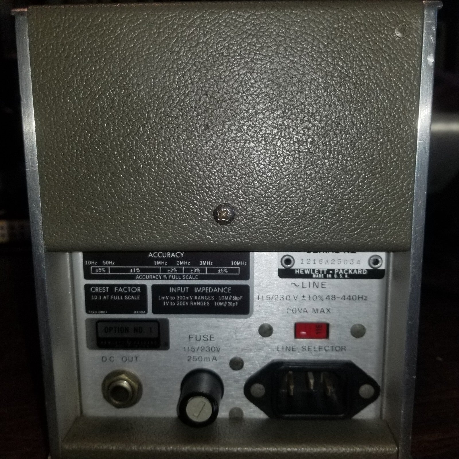HP3400A AC Voltmeter