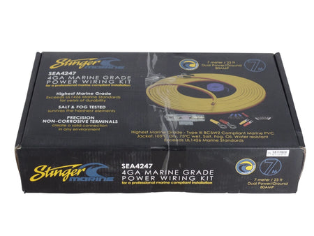 Stinger SEA4247 4 gauge UTV Boat Marine OFC Amplifier Wire Installation Kit.