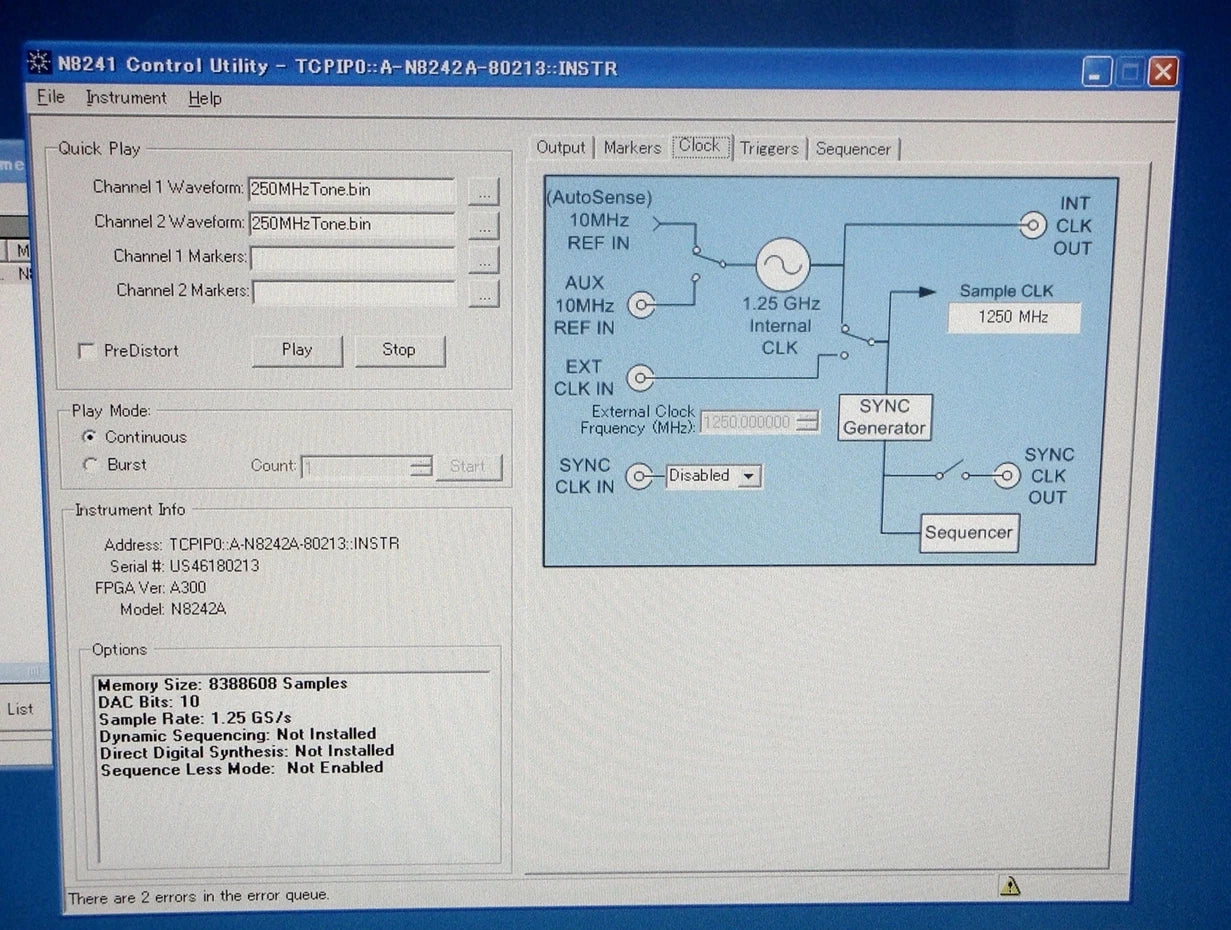 Agilent N8242A /125 Arbitrary Waveform Generator