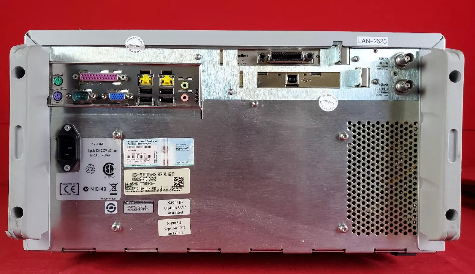 Agilent/Keysight N4903B MY49100334 Serial J-BERT, 150 Mb/s to 12.5 Gb/s OPTIONS