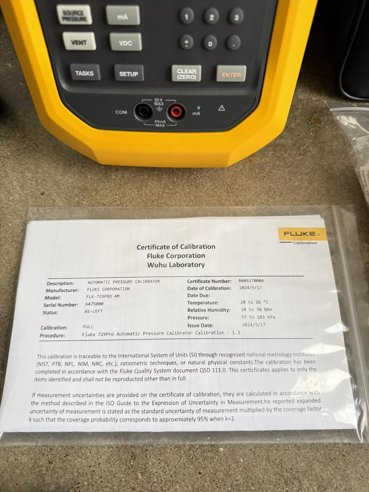 Fluke 729PRO 4M Automatic Pressure Calibrator MFG-2024/Calibrated2024-New Sealed
