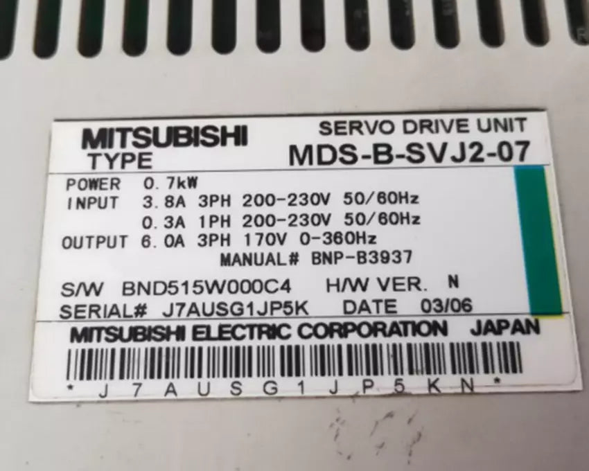 1PC Used test Mitsubishi Servo Drive MDS-B-SVJ2-07 90 days warranty #W7755 WX