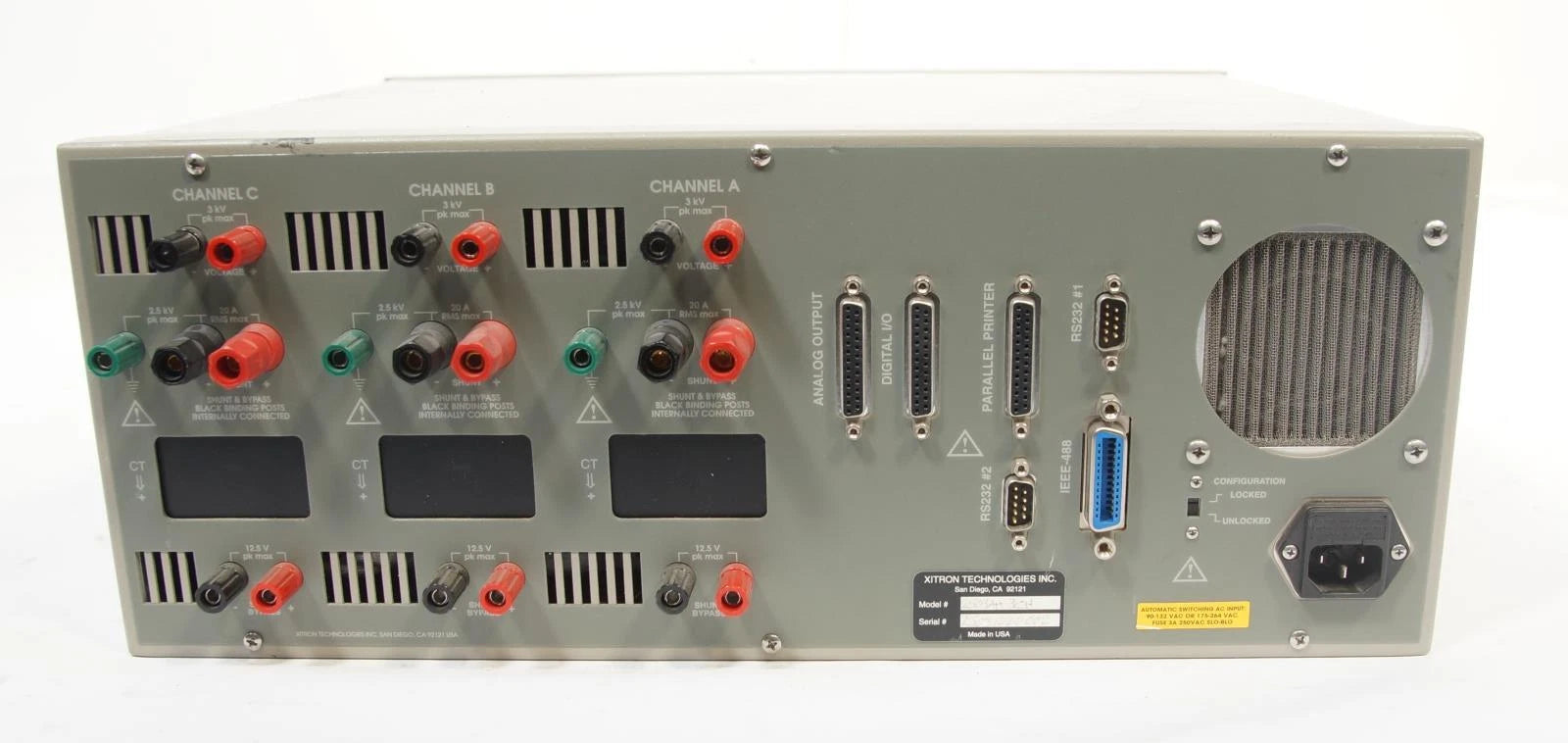 Xitron 2503AH-3CH Power Analyzer 500 kHz, 1200Vrms, 40Arms