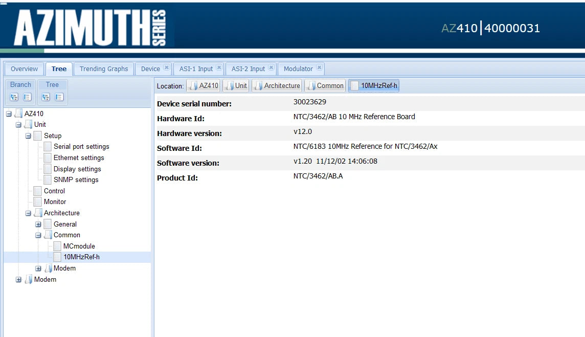 Newtec AZ410 DVB-S2 Satellite Modem NTC/2215.NU.CBBBAA.M056 NTC/2215.XT