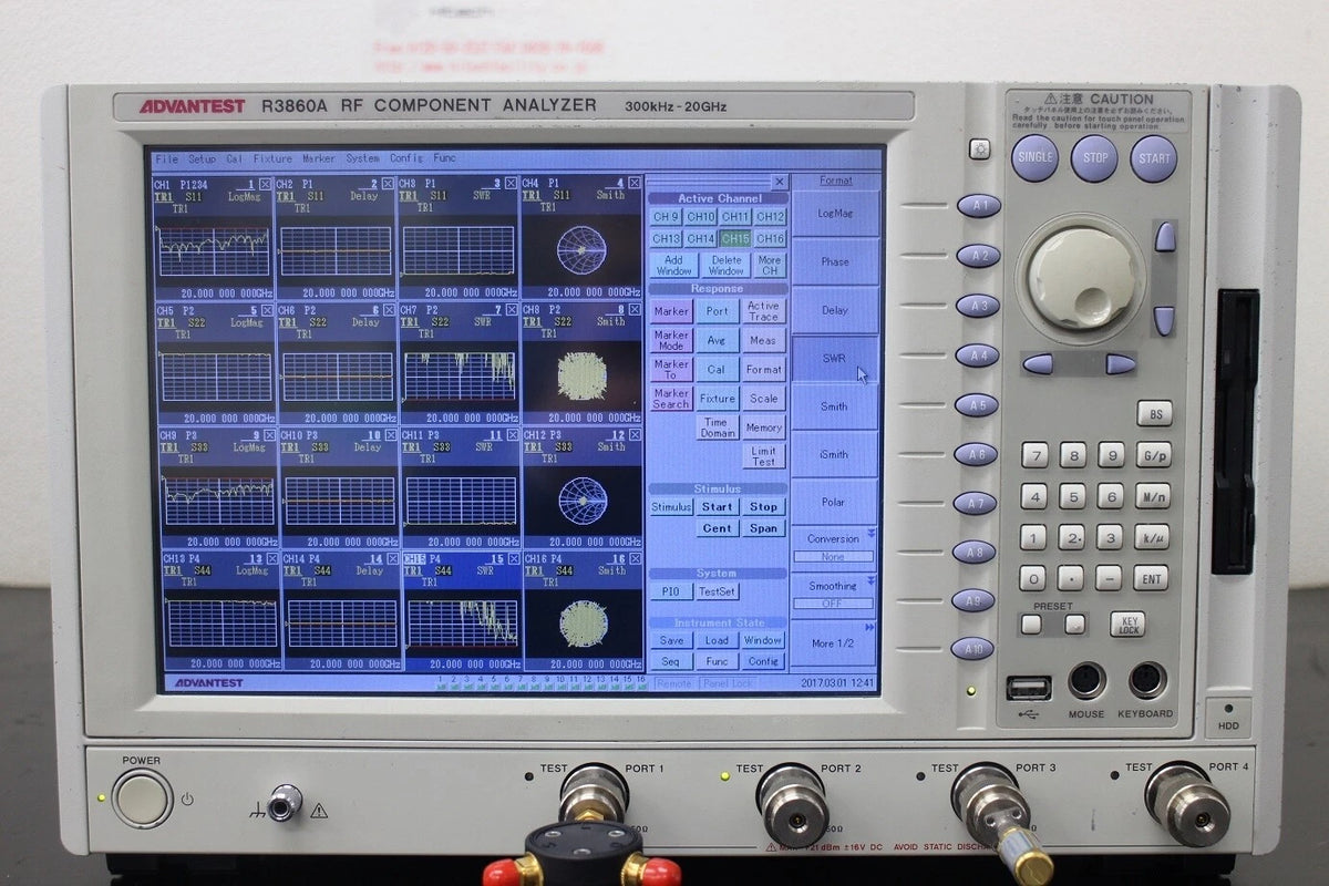 ADVANTEST R3860A/1400-2010 Vector Network Analyzer 300kHz-20GHz 4-Port