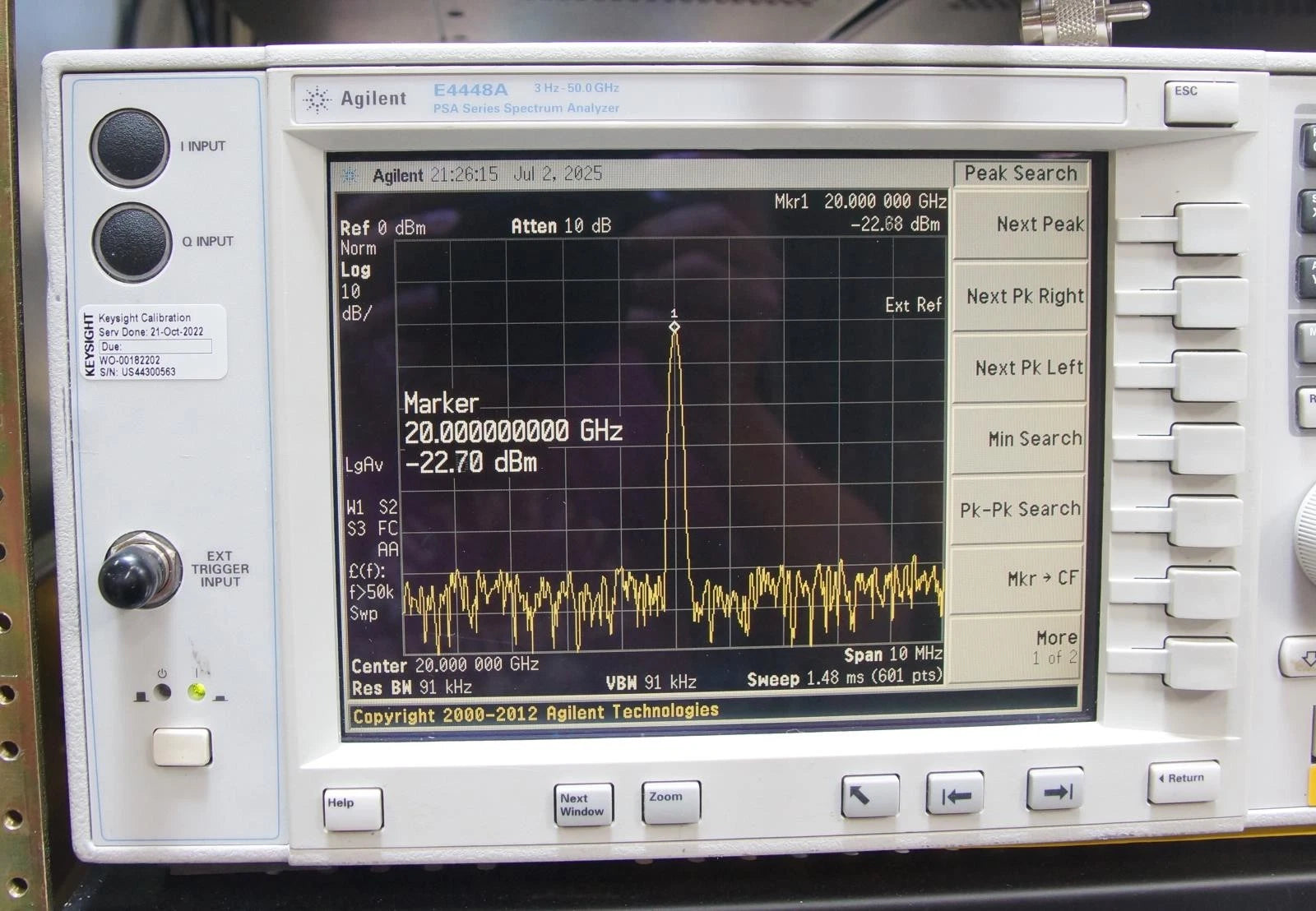 Agilent E8257D PSG 250kHz -20GHz Analog Signal Generator 1E1 1ED 520 UNT UNU
