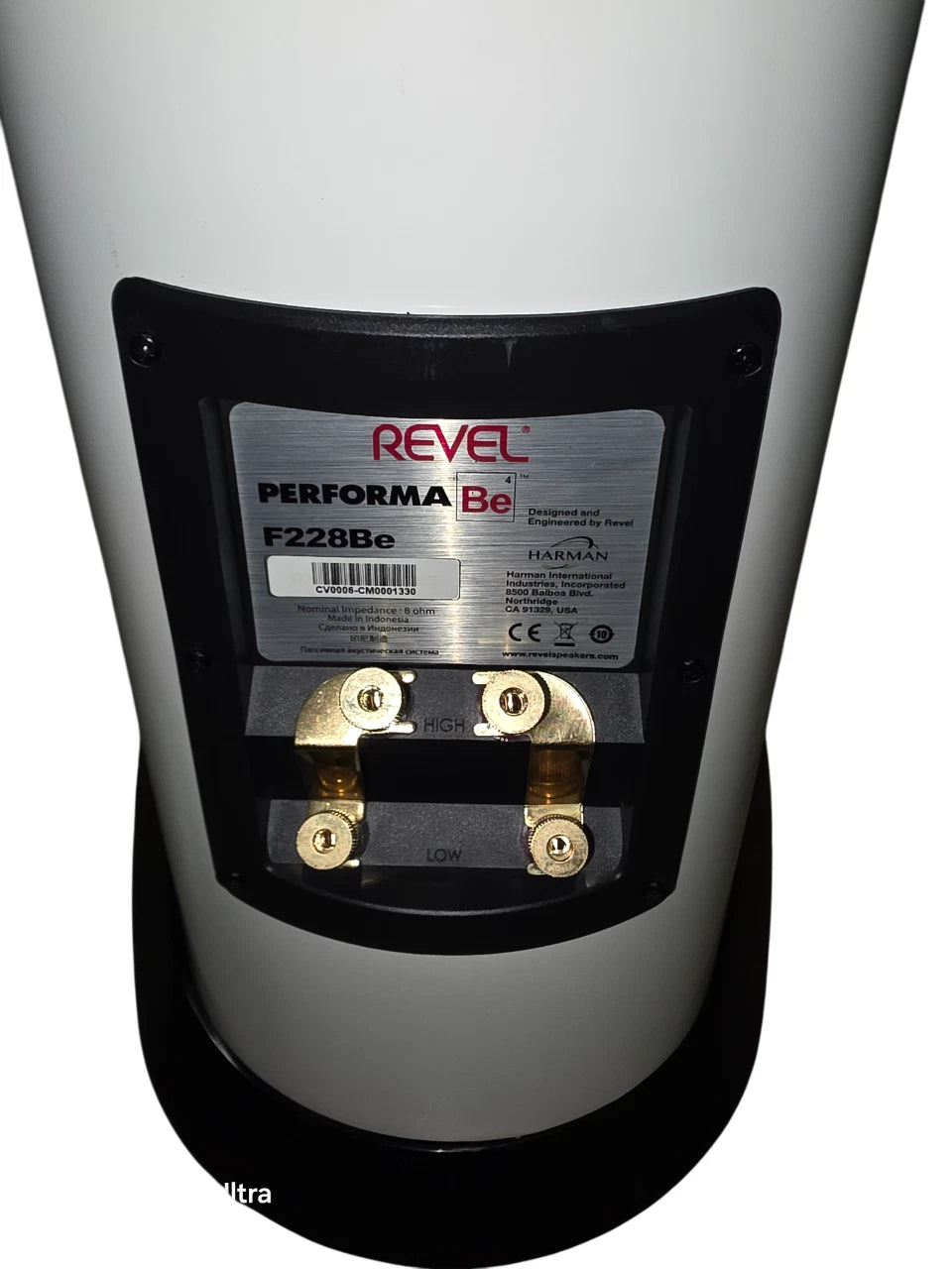 Revel Performa F228Be 3-Way Dual 8-inch  loudspeaker -White - Free Shipping.