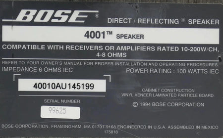 Bose 4001 Direct Reflecting Speaker - Free shipping