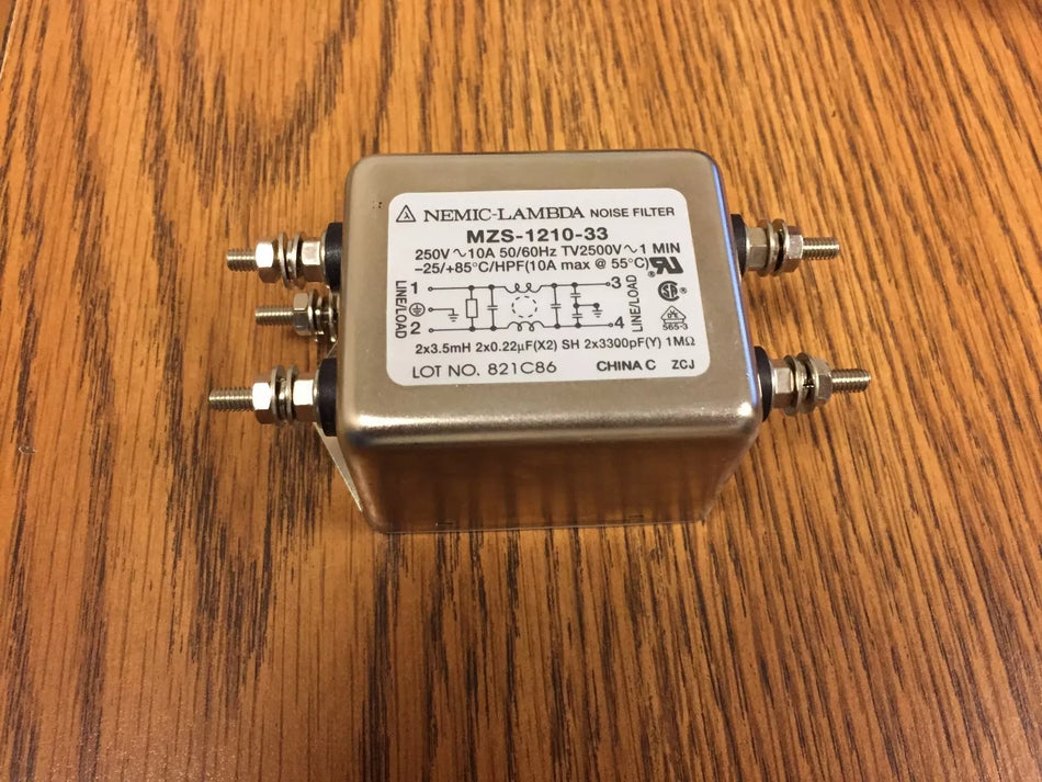 Nemic-Lambda MZS-1210-33 Noise Filter 250V-10A, 50/60Hz