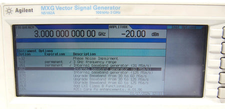 Agilent N5182A 3GHz MXG RF Vector Signal Generator OPT 006 1EM 503 651 UNT
