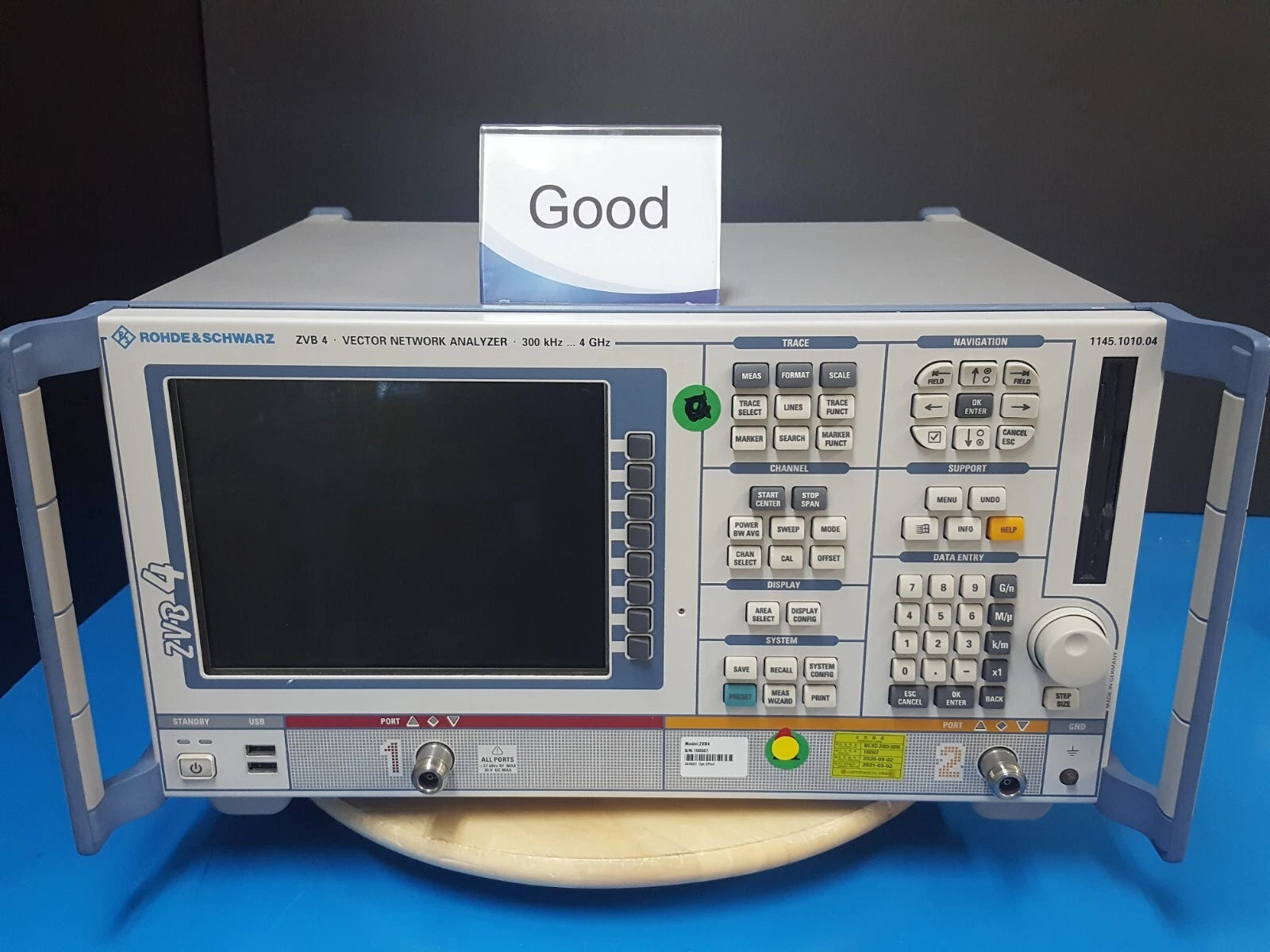 R&S ZVB4 Vector Network Analyzer, 2 Ports, 300kHz-4GHz (100507)