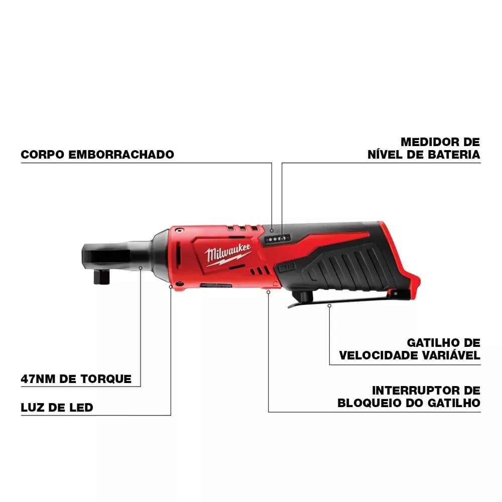 Milwaukee M12 3/8 Cordless Ratchet Tool, 12V Battery-Powered
