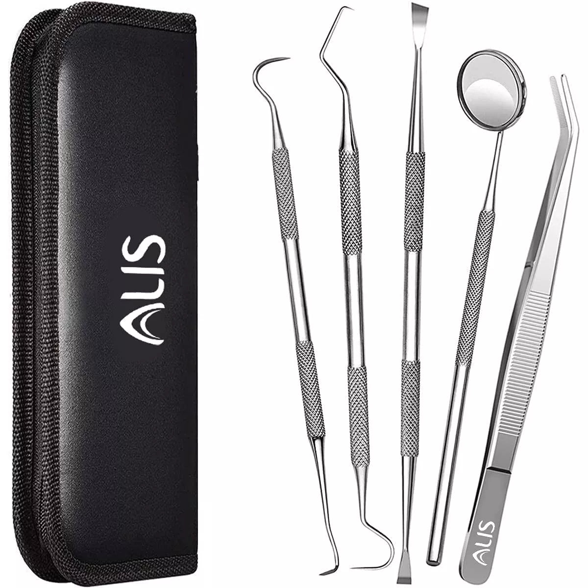 Alis 5 Pcs Dental PMT Set - Stainless Steel Oral Care Kit with Probes