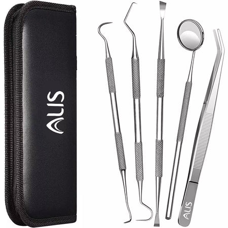 Alis 5 Pcs Dental PMT Set - Stainless Steel Oral Care Kit with Probes