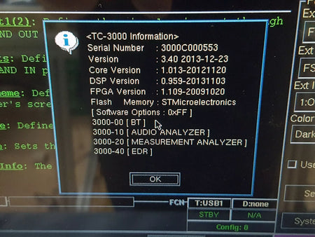 Tescom TC-3000C Bluetooth Tester with Optional Modules 00, 10, 20, 40 (0553)